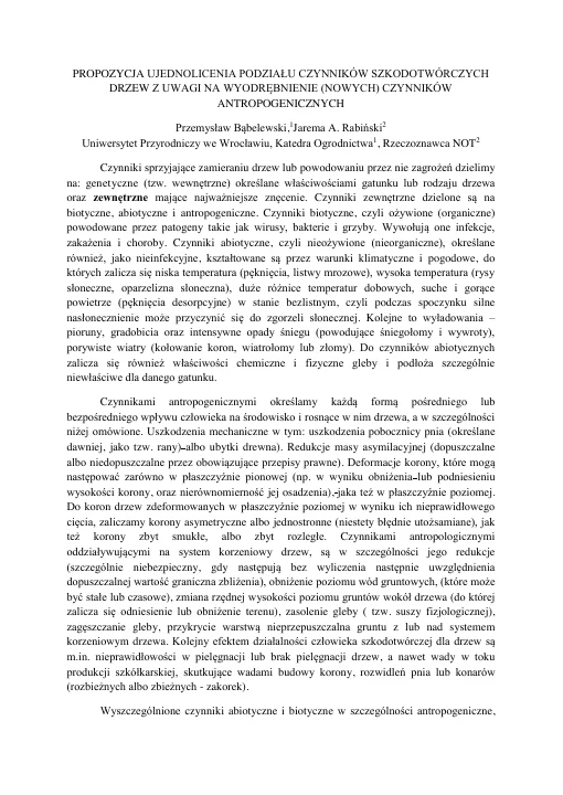 Okładka lub pierwsza strona: Czynniki szkodotwórcze